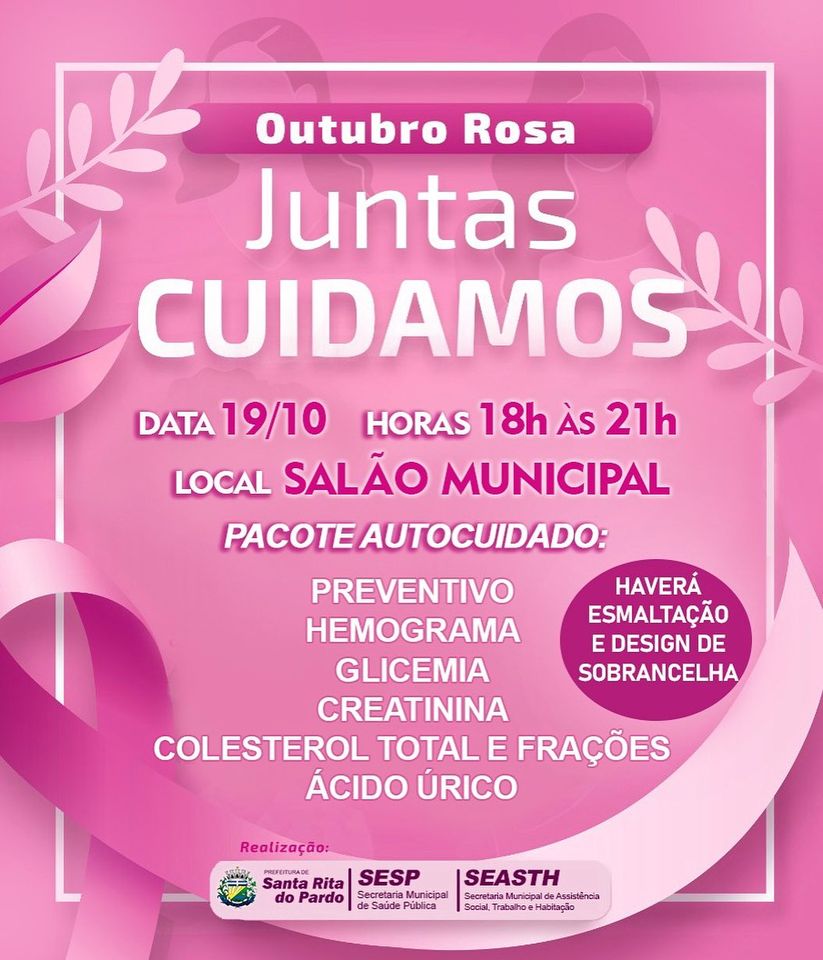 O mês e referência em conscientização e prevenção do câncer de mama e colo de útero