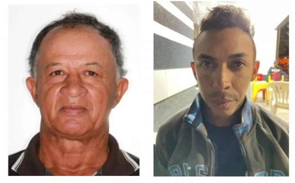 Homem de 68 anos (esquerda) estava foragido desde o último domingo (21) quando baleou Jhonatan (direita) - Foto: Reprodução/Portal Bueno