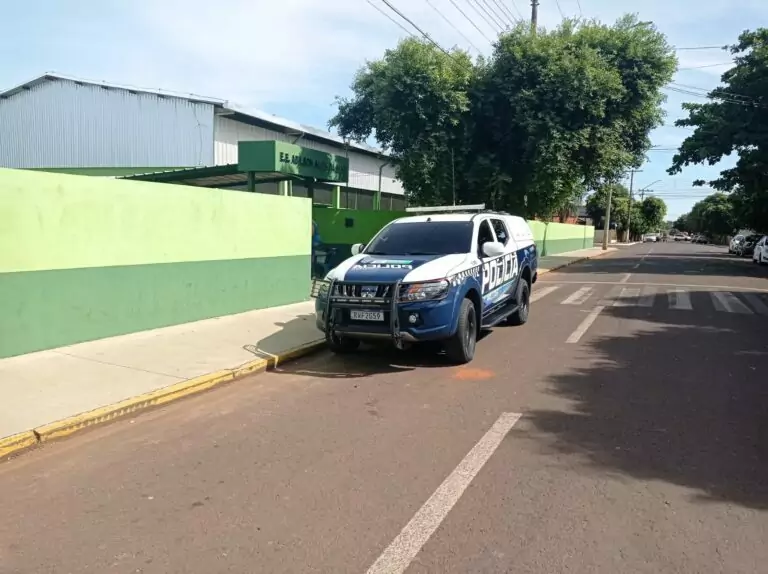 Viatura da PM de Brasilândia em ocorrência na manhã desta quarta-feira, - Foto: Rádio Caçula