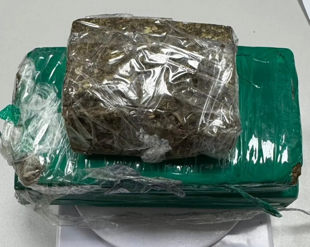 Durante a busca no imóvel, os militares informaram que foram apreendidos três tabletes de maconha. Foto: PCMS.