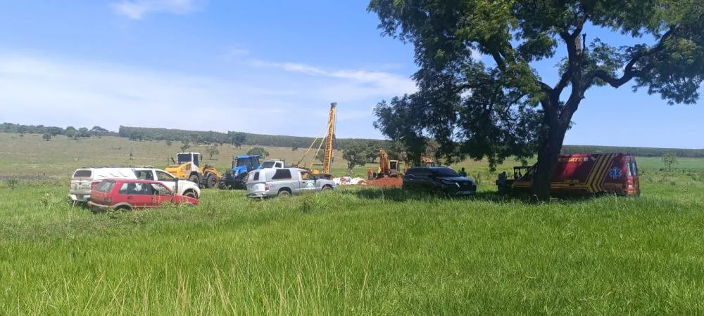  corpo da vítima, Willian Guilherme da Silva, só foi resgatado por volta das 13h desta segunda-feira - Foto: Cenário MS