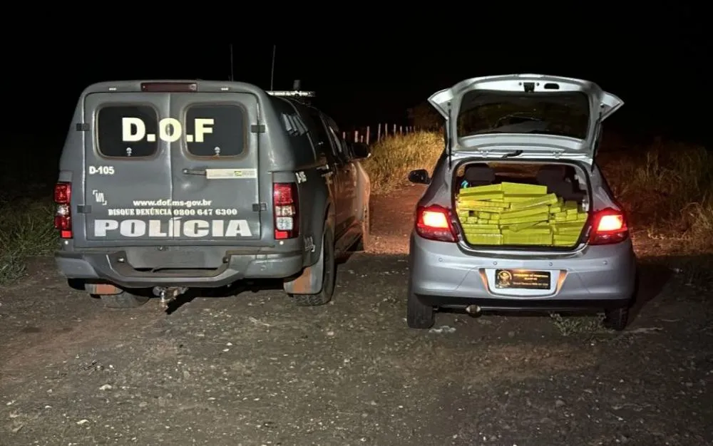 O material apreendido e o condutor foram encaminhados para a Delegacia da Polícia Civil de Campo Grande. - Foto: DOFMS.